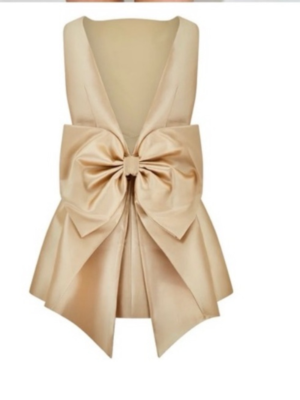Odd Muse London Gold Ultimate Muse Back Bow Detail Mini Dress Satin Sz Small NWT